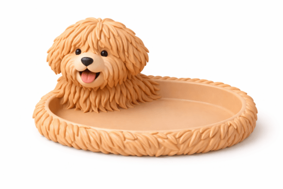 Adorable Doodle Dog Trinket Dish STL: A Creative Home Decor Asset
