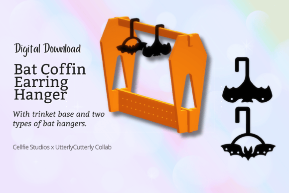 Bat Coffin Earring Stand: Gothic Wardrobe Coathanger