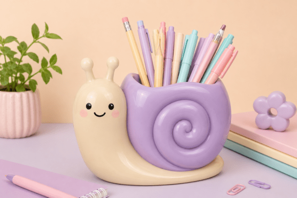 Bring Personality to Your Desk with This Adorable Snail Organizer