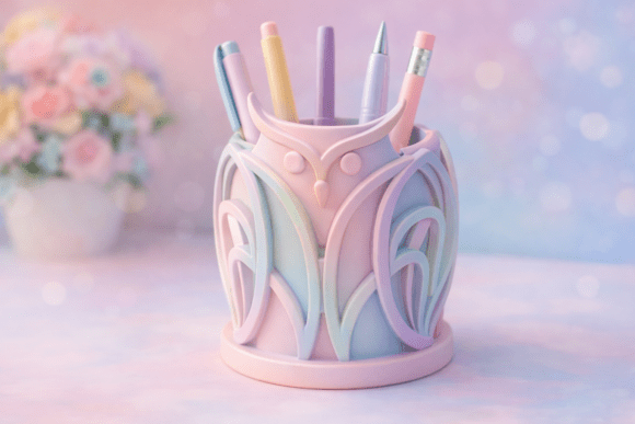 Charming Owl Pen Holder STL for Your Desk