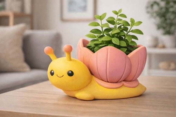 Charming Snail Planter: A Cute 3D Print for Your Space