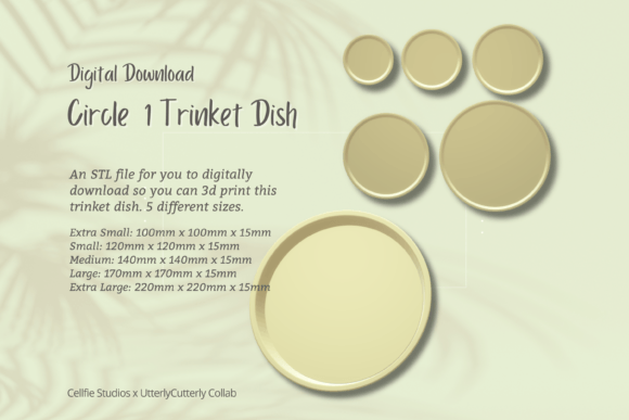 Circle Trinket Dish STL File: Digital Download for 3D Printing