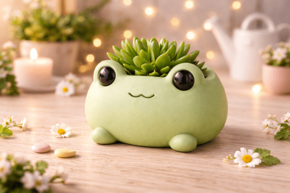 Cute Frog Planter STL: Your New Favorite Desk Companion