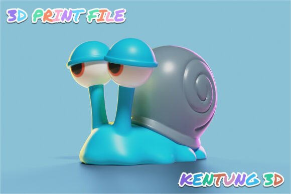 Cute Stylized Snail STL Model: A Charming 3D Print