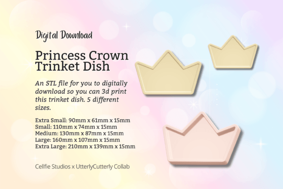 Elegant Princess Crown Trinket Dish STL Files