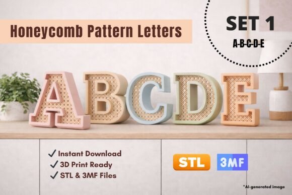 Elevate Your Projects with Honeycomb Pattern Letters