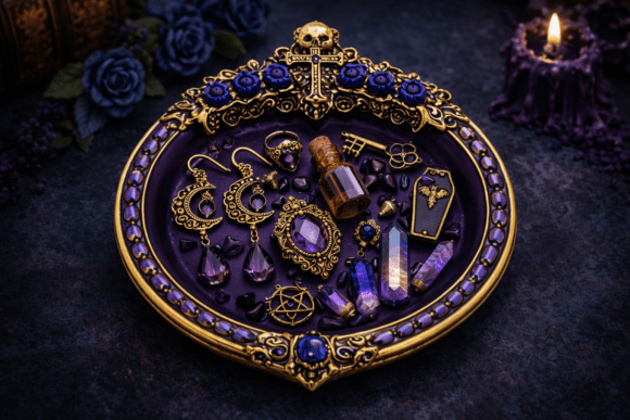 Gothic Jewelry Trinket Dish STL: Ornate Victorian Decor