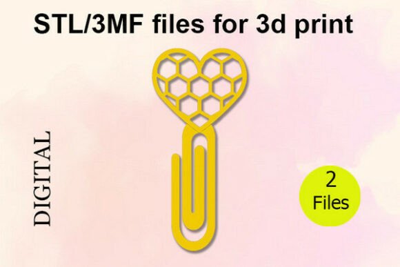 Honeycomb Heart Paper Clip Topper for 3D Printing