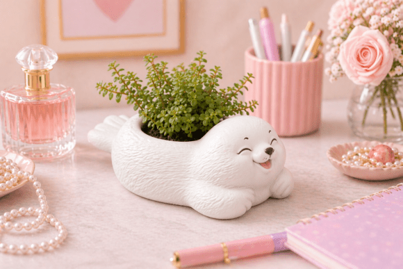 Kawaii Seal Planter STL: A Charming Cute Animal Plant Pot