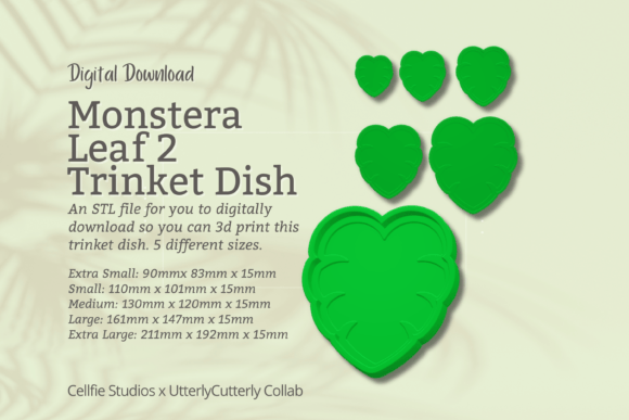 Monstera 2 Trinket Dish STL File - Digit