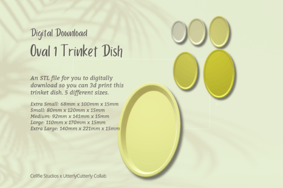 Oval Trinket Dish STL File: A Digital Download for 3D Printing