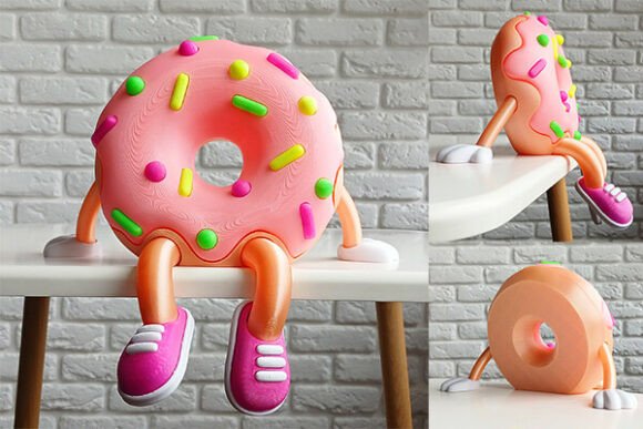 Sitting Donut Character: A Sweet Design Asset