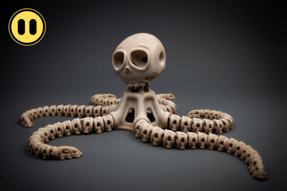 Skeletal Octopus: A Charmingly Creepy 3D Print for Your Collection