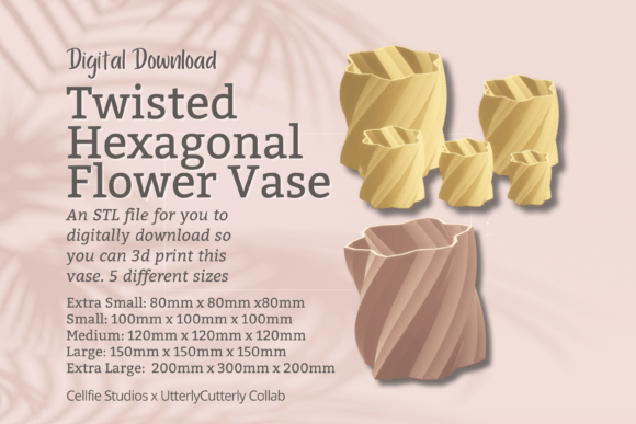 Twisted Hexagonal Flower Vase Planter Po