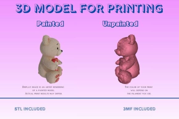 Valentine Teddy Bear 3D Print Model