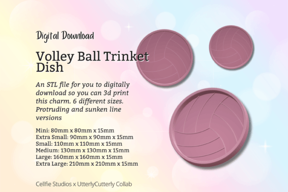 Volley Ball Trinket Dish STL File: Digi