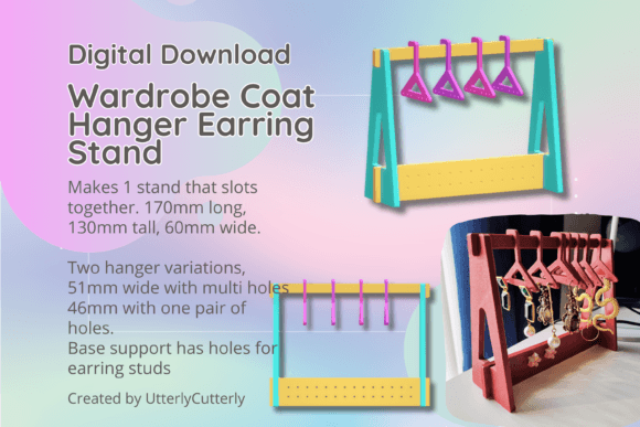 Wardrobe Coat Hanger Earring Stand Stl F